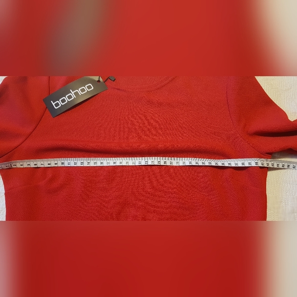 Red Boohoo ruffle hem dress NWT - Picture 7 of 7